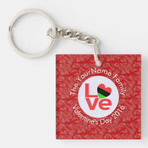 Porte-clés Drapeau AMOUR lettres rouges afro-américain Person
