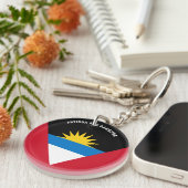 Porte-clés Drapeau Antigua-et-Barbuda Charme patriotique (Devant Droit)