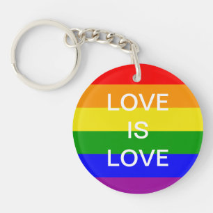 Porte-clés Drapeau arc-en-ciel de la fierté gay l'amour est a