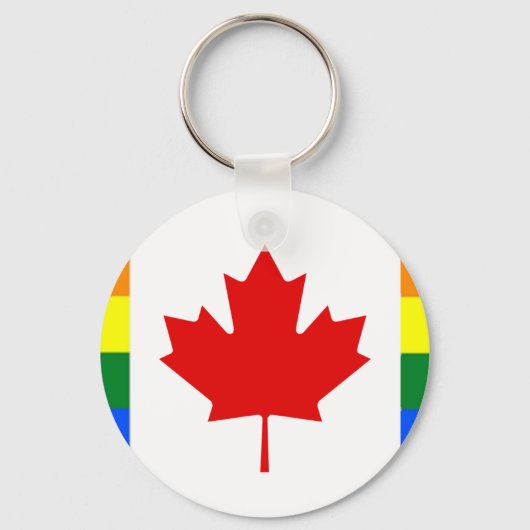 Porte-clés drapeau arc-en-ciel du Canada (Recto)