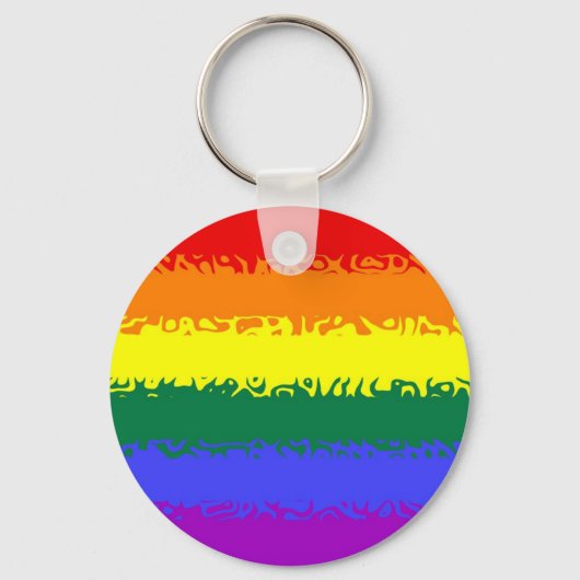 Porte-clés Drapeau arc-en-ciel flou (Recto)