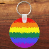 Porte-clés Drapeau arc-en-ciel flou (Recto)