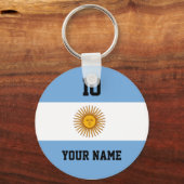 Porte-clés Drapeau argentin d'Argentine nom personnalisé port (Recto)