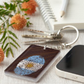 Porte-clés Drapeau argentin d'empreinte digitale de contact (Devant droit)