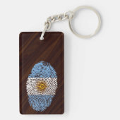Porte-clés Drapeau argentin d'empreinte digitale de contact (Dos)