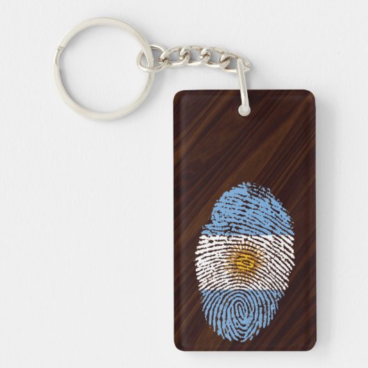 Porte-clés Drapeau argentin d'empreinte digitale de contact (Devant)