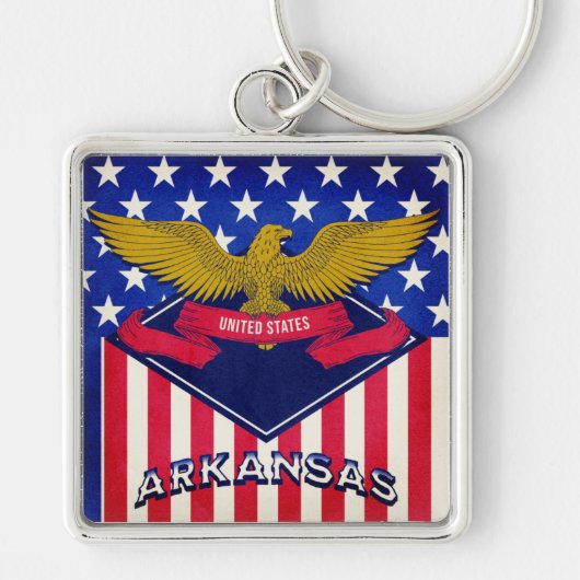 Porte-clés Drapeau Arkansas USA (Devant)