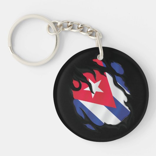 Porte-clés Drapeau arraché à Cuba (Devant)