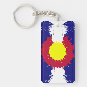 Porte-clés Drapeau artistique Colorado porte - clé de peintur