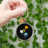 Porte-clés Drapeau Asexuel Aromantique subtil Fleurs (Main)