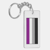 Porte-clés Drapeau asexuel de fierté (Devant gauche)