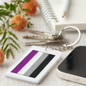 Porte-clés Drapeau asexuel de fierté (Devant droit)