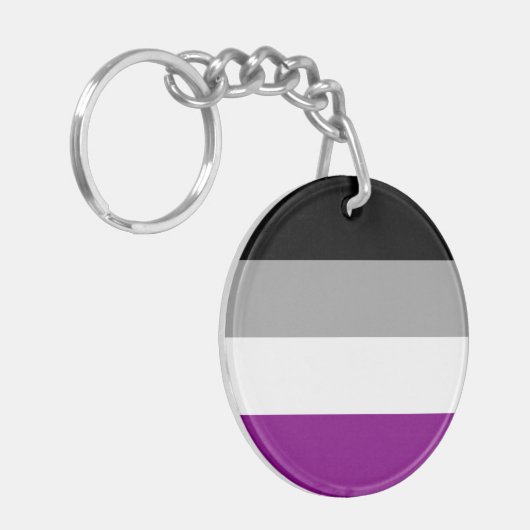 Porte-clés Drapeau asexuel de fierté (Devant gauche)