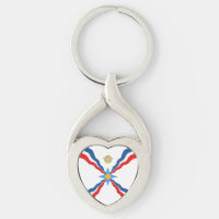 Drapeau assyrien Porte - clé en métal de coeur tor