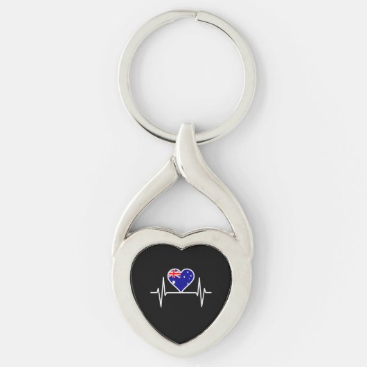 Porte-clés Drapeau Australie Battement de coeur (Devant)