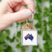 Porte-clés Drapeau australien de carte (main)