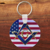 Porte-clés Drapeau avec Carré et Compas (Recto)
