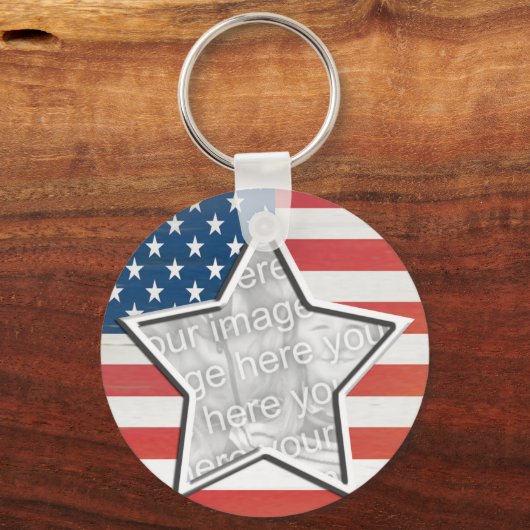 Porte-clés Drapeau avec étoile (Recto)