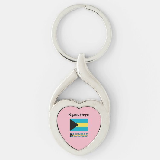 Porte-clés Drapeau bahamien des Bahamas (Devant)