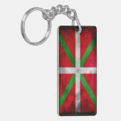 Porte-clés Drapeau Basque affligé de style : Ikurriña, (Devant gauche)
