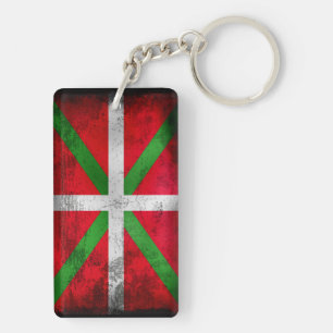Porte-clés Drapeau Basque affligé de style : Ikurriña,