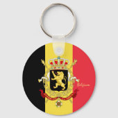 Porte-clés Drapeau belge, emblème & Belgique vacances / sport (Verso)
