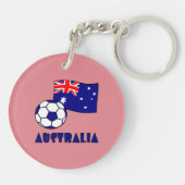 Porte-clés Drapeau bleu australien de balle de football Arriè (Dos)