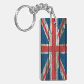 Porte-clés Drapeau britannique avec l'effet en bois (Devant gauche)