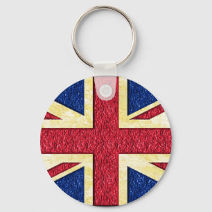 Porte-clés Drapeau britannique d'or - porte - clé