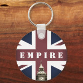 Porte-clés Drapeau britannique, Royaume-Uni, Empire, Big Ben (Verso)