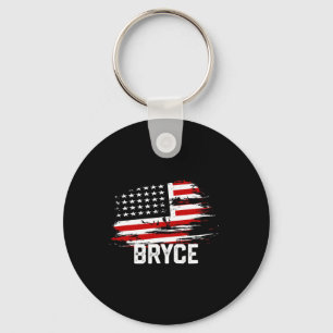 Porte-clés Drapeau Bryce Usa Personnalisé 4 juillet Bryce