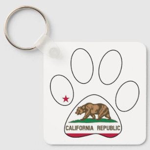 Porte-clés Drapeau californien porte - clé empreinte de patte