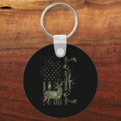 Porte-clés Drapeau Camo Américain Chasse Buck Hommes Résurve  (Recto)