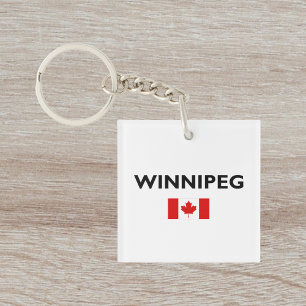 Porte-clés Drapeau canadien de Winnipeg Canada couleur claire