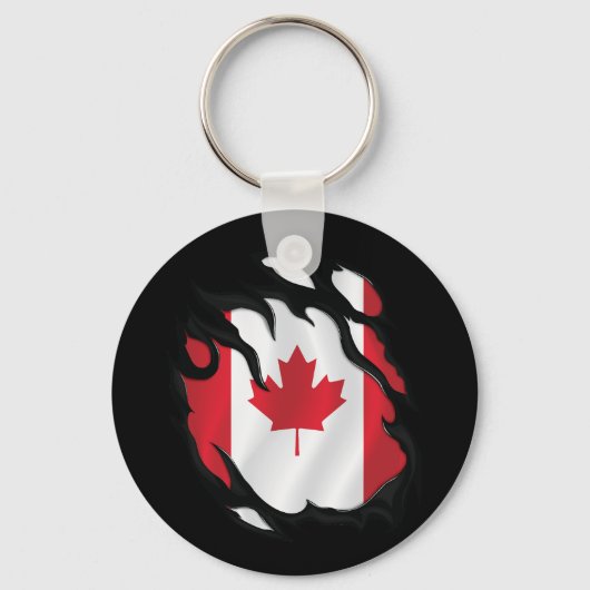 Porte-clés Drapeau canadien déchiré (Verso)