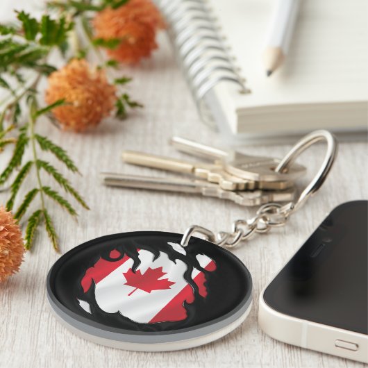 Porte-clés Drapeau canadien déchiré (Devant droit)