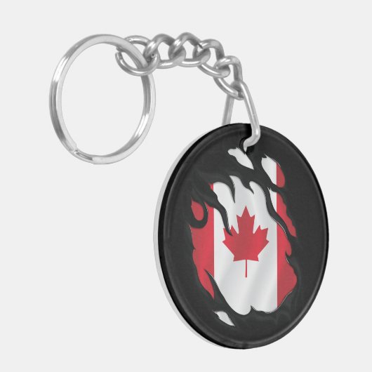 Porte-clés Drapeau canadien déchiré (Devant gauche)