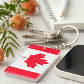 Porte-clés Drapeau canadien. Patriotique. Double face (Devant droit)
