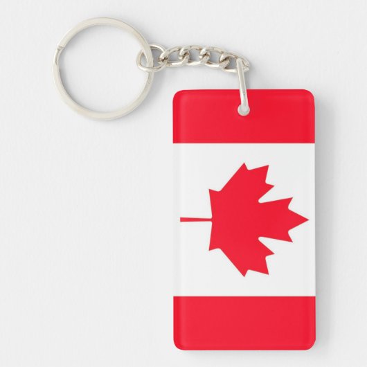 Porte-clés Drapeau canadien. Patriotique. Double face (Devant)