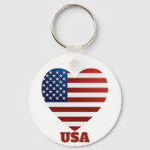 Porte-clés Drapeau cardiaque américain (Verso)