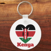 Porte-clés Drapeau cardiaque du Kenya (Recto)