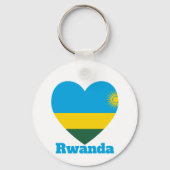 Porte-clés Drapeau cardiaque du Rwanda (Verso)