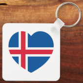 Porte-clés Drapeau cardiaque islandais (Verso)
