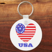 Porte-clés Drapeau cardiaque USA (Recto)