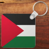 Porte-clés Drapeau Carré brillant de Palestine (Verso)