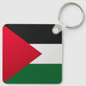 Porte-clés Drapeau Carré brillant de Palestine (Dos)