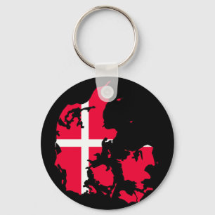 Porte-clés drapeau carte danemark