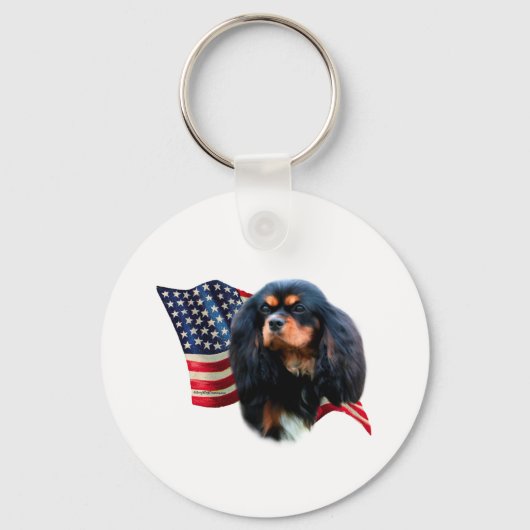 Porte-clés Drapeau Cavalier King Charles Spaniel (Recto)