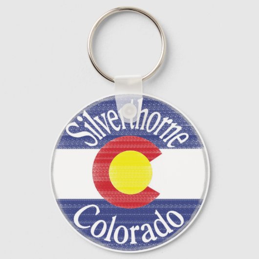 Porte-clés Drapeau circulaire Silverthorne Colorado (Recto)