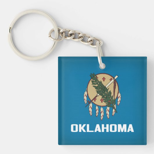 Porte-clés Drapeau cool De L'État De L'Oklahoma (Devant)